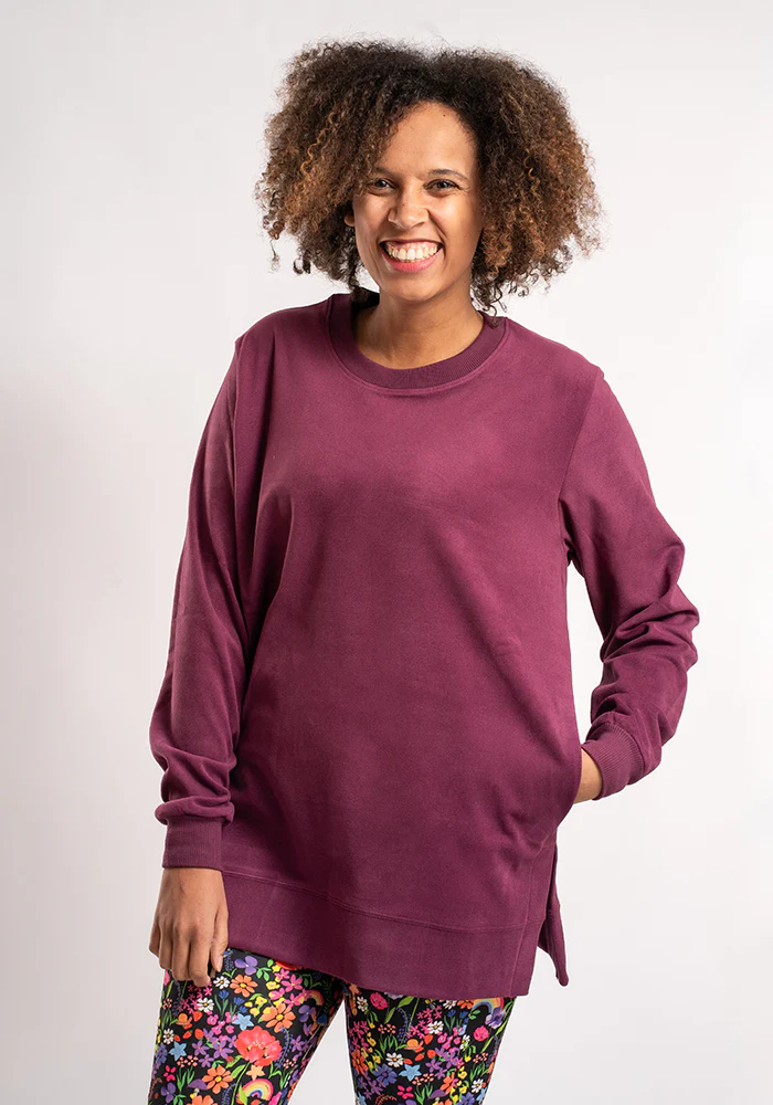 Purple Longline Popsy Sweatshirt - Image 3