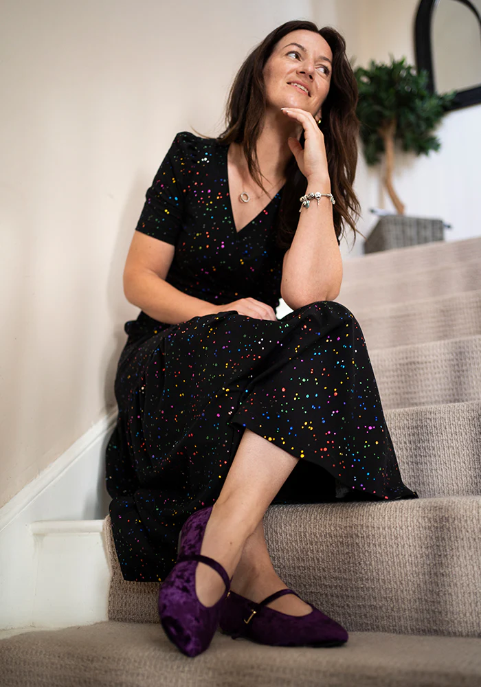 Purple Velvet Ballet Pump - Image 3