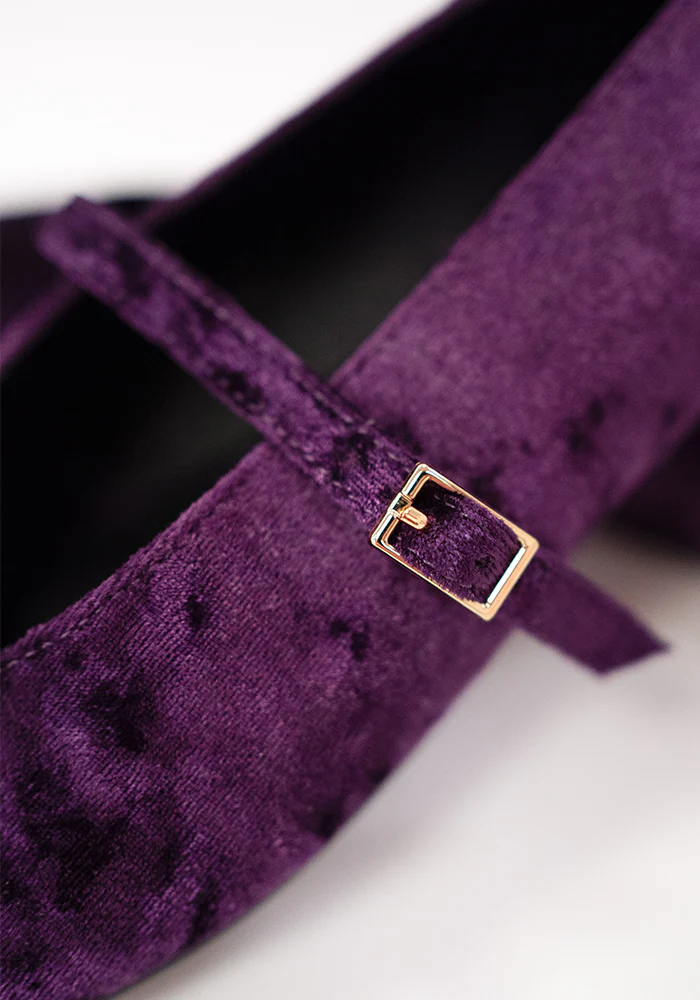 Purple Velvet Ballet Pump - Image 4