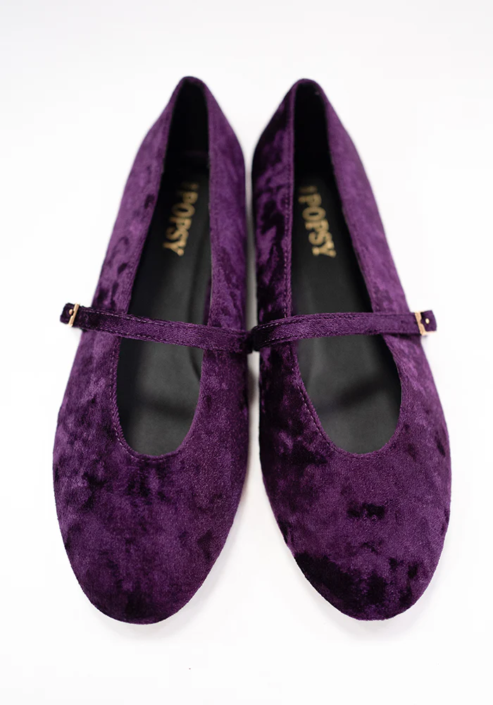 Purple Velvet Ballet Pump - Image 5