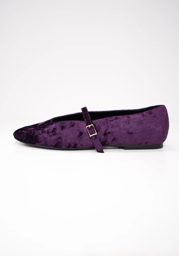 Purple Velvet Ballet Pump - Image 6