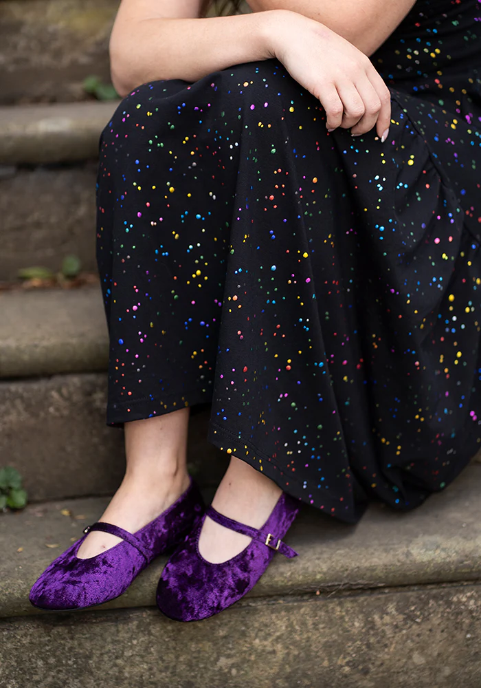 Purple Velvet Ballet Pump - Image 7