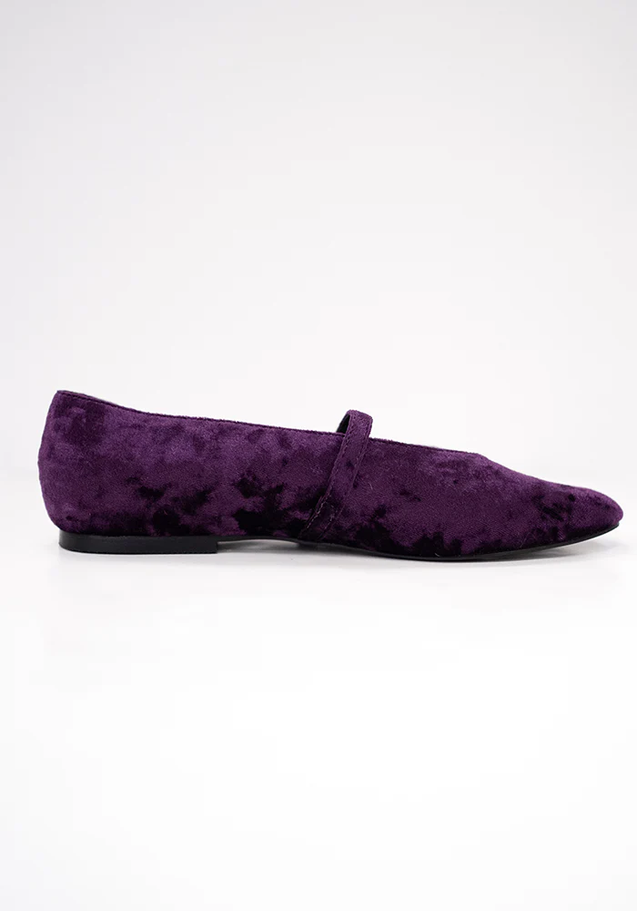 Purple Velvet Ballet Pump - Image 8