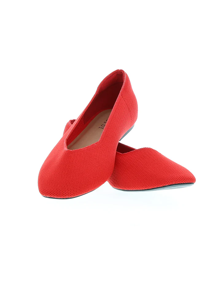 Red Knitted Ballet Pumps - Image 12