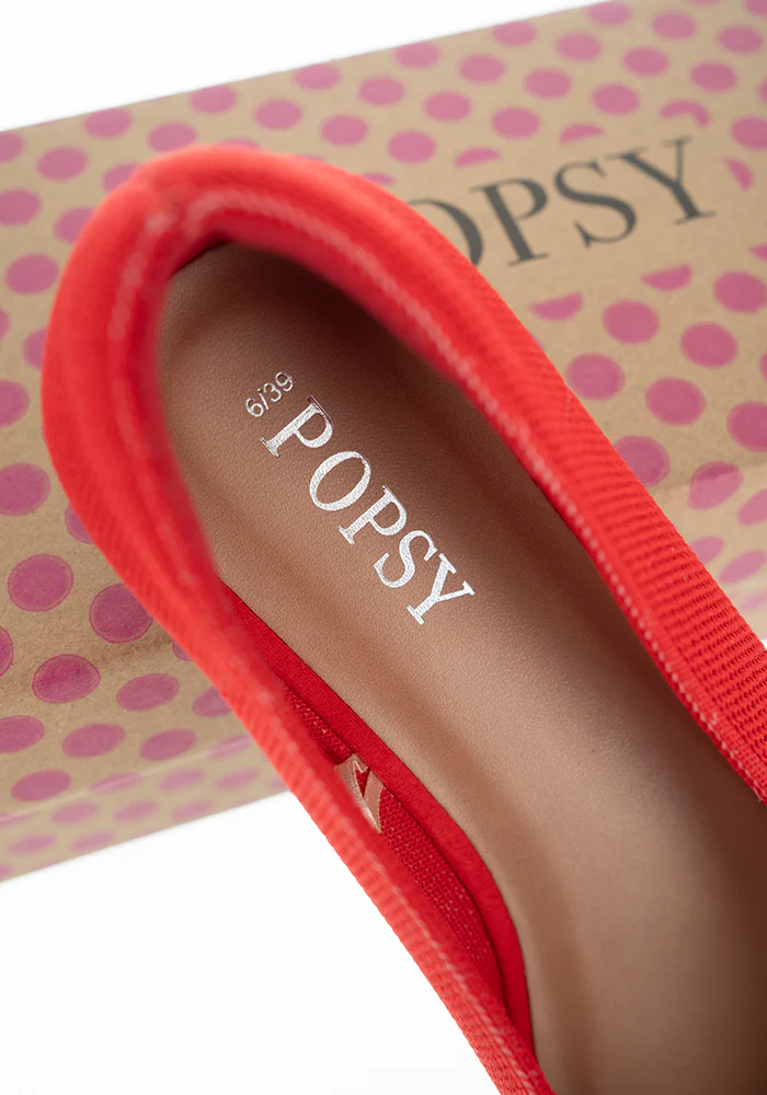 Red Knitted Ballet Pumps - Image 13