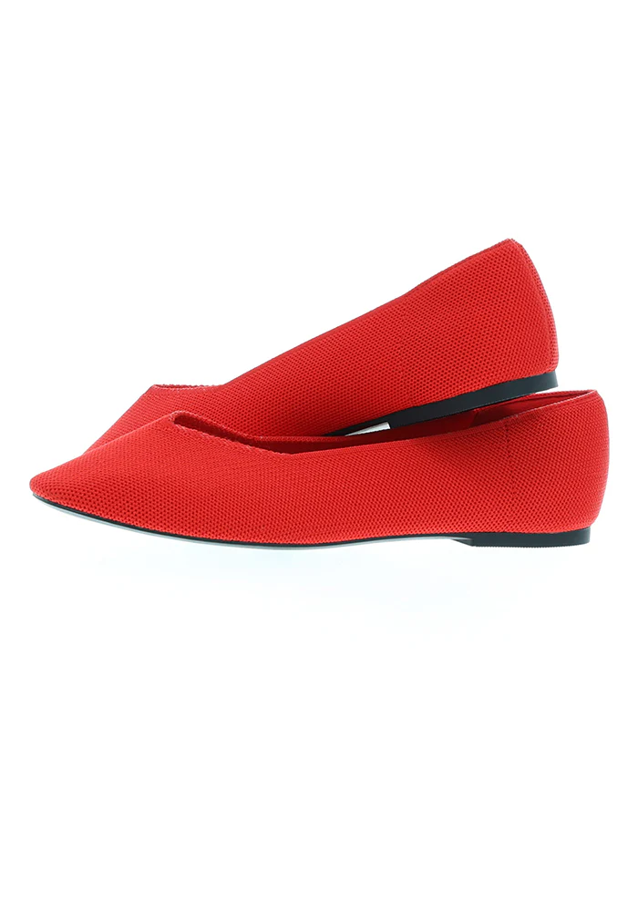 Red Knitted Ballet Pumps - Image 7