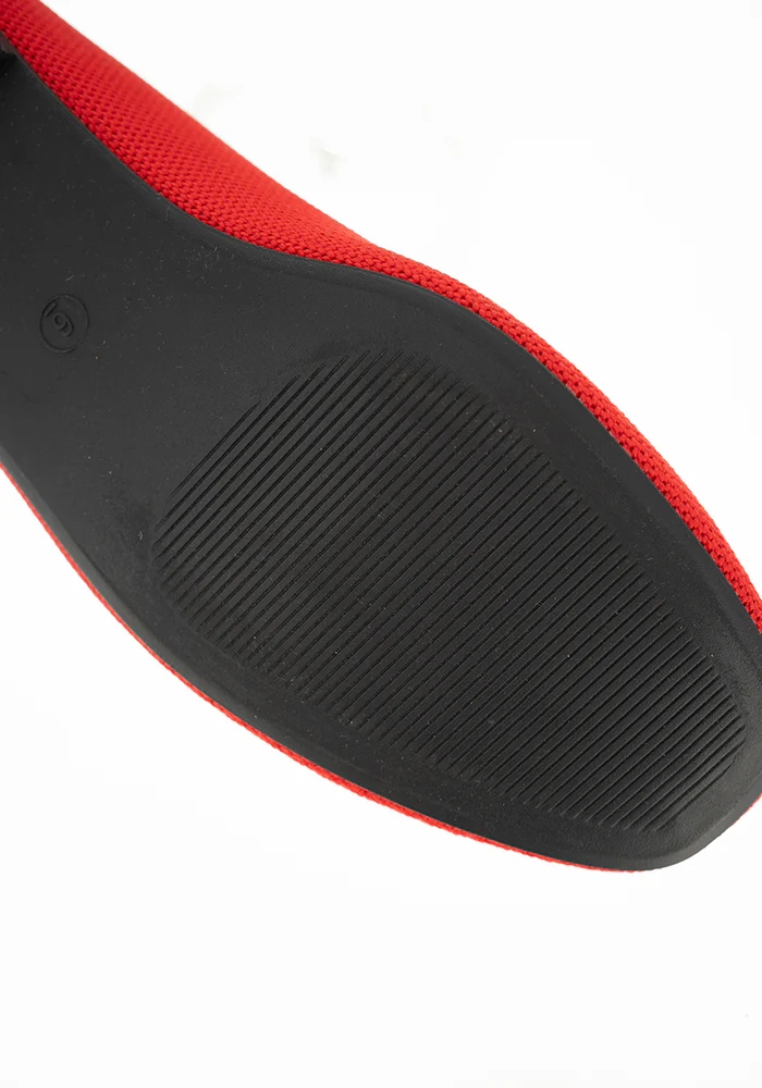 Red Knitted Ballet Pumps - Image 8