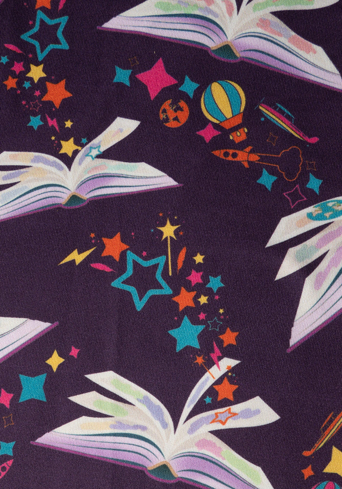 Rene Purple Book Print Popsy Leggings - Image 3