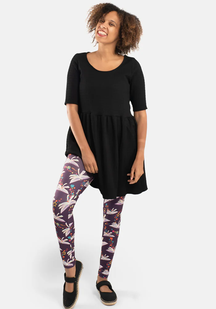 Rene Purple Book Print Popsy Leggings - Image 4