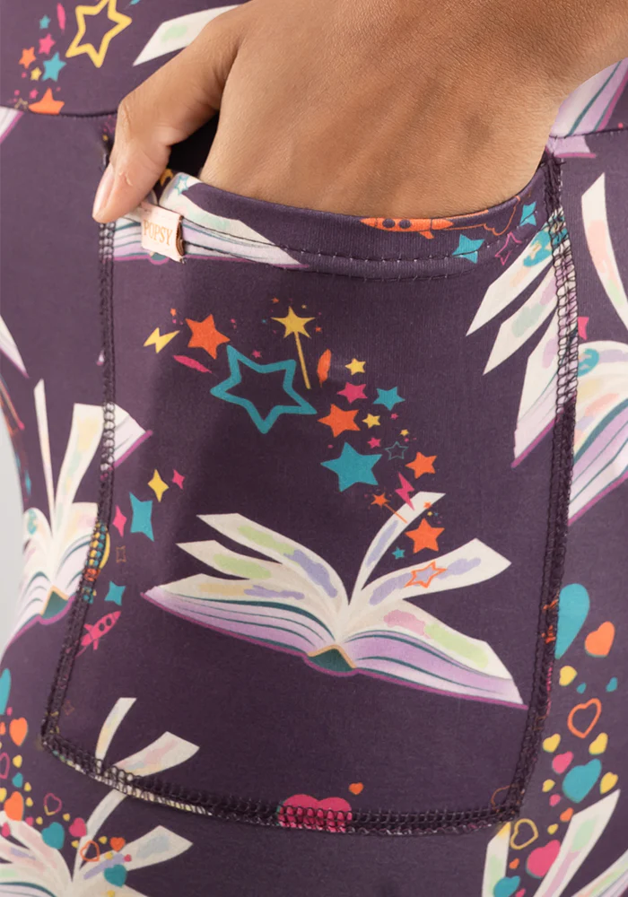 Rene Purple Book Print Popsy Leggings - Image 5