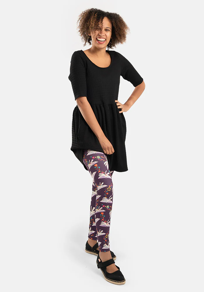 Rene Purple Book Print Popsy Leggings - Image 8
