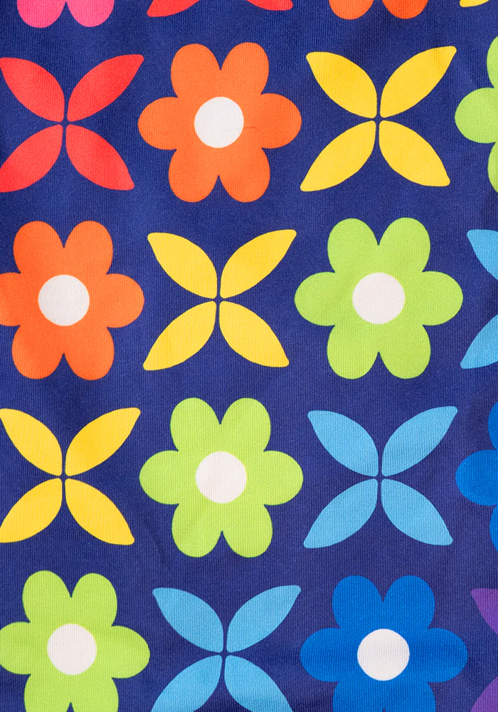 Retro Flower Print Halter Neck Swimsuit - Image 2