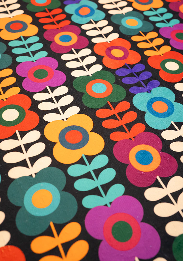 Retro Flower Print Hand Towel - Image 5