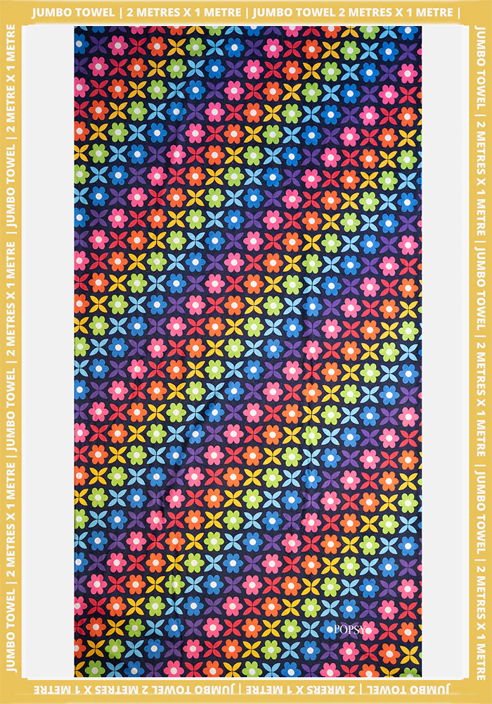 Retro Rainbow Print Jumbo Bath Sheet