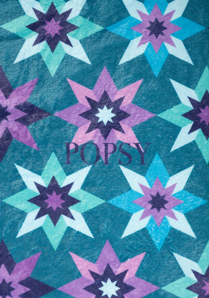 Retro Stars Print Pop-under Plush Blanket - Image 2
