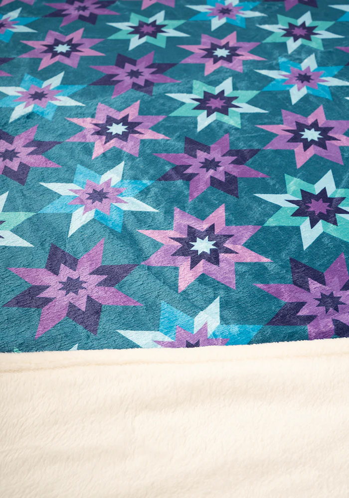 Retro Stars Print Pop-under Plush Blanket - Image 3