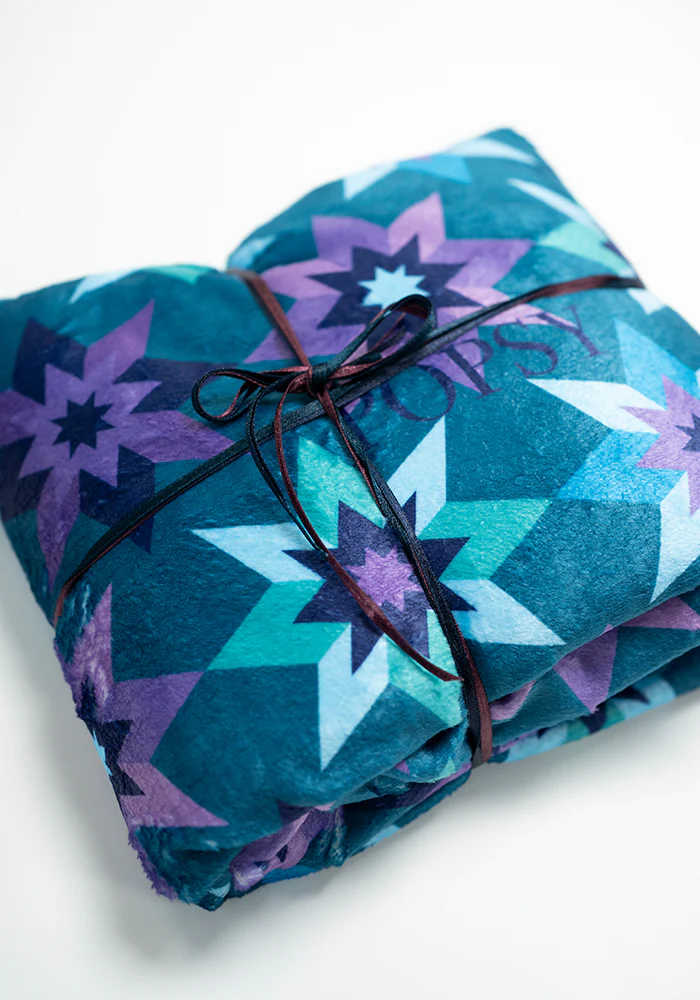 Retro Stars Print Pop-under Plush Blanket - Image 4
