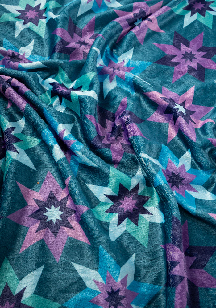 Retro Stars Print Pop-under Plush Blanket - Image 5