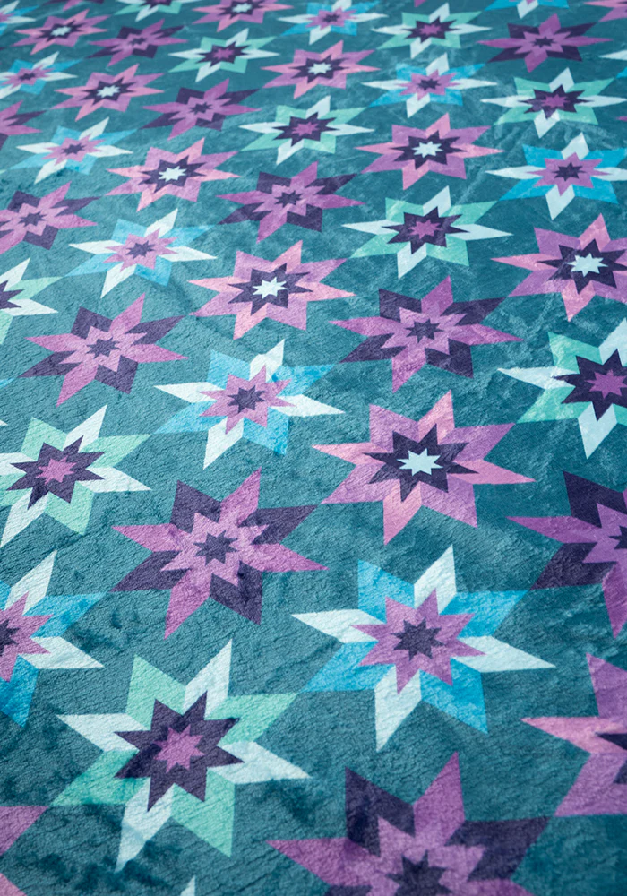 Retro Stars Print Pop-under Plush Blanket - Image 6