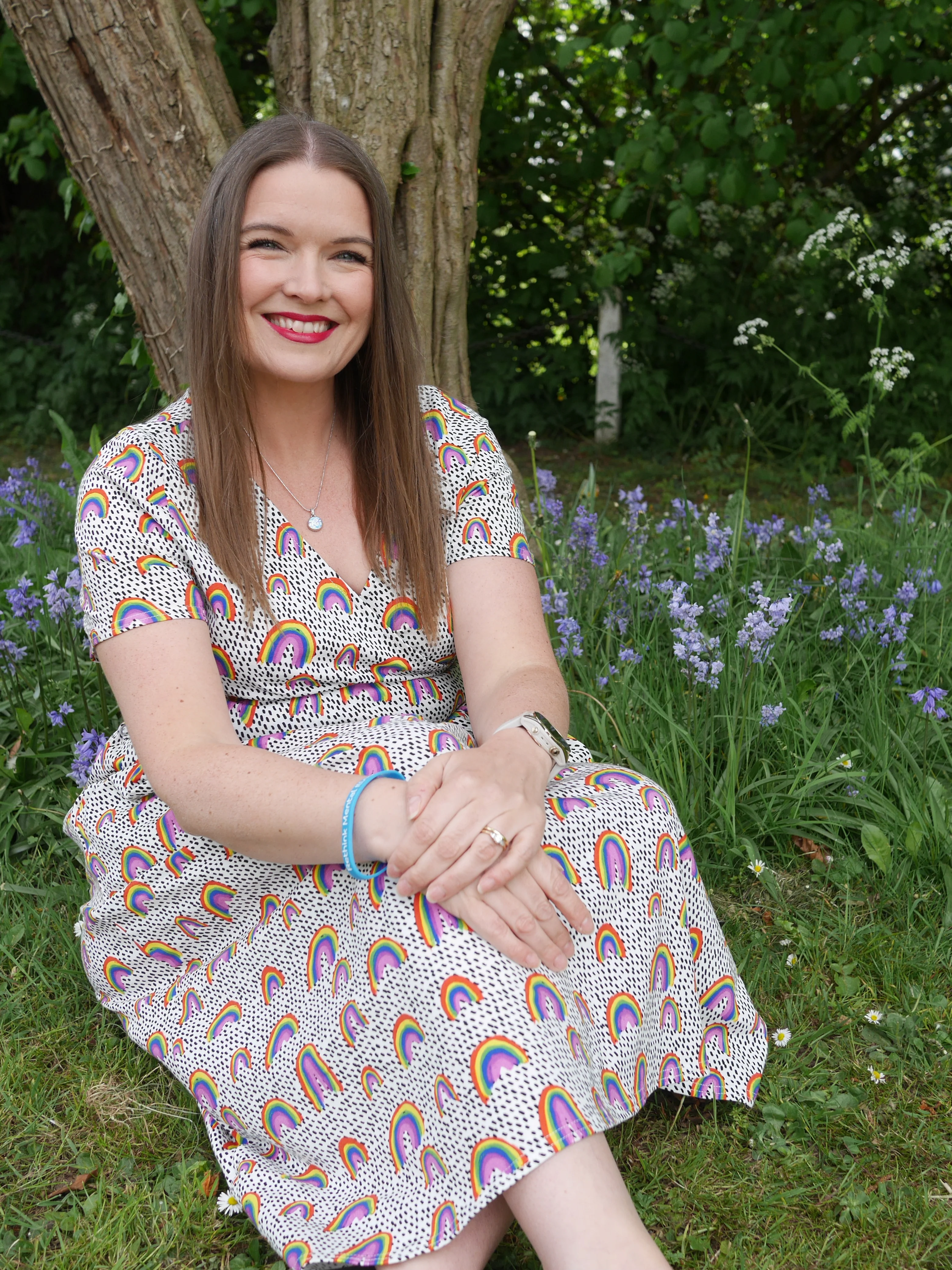 Revel Summer Rainbow Print Cotton Midi Dress - Image 9