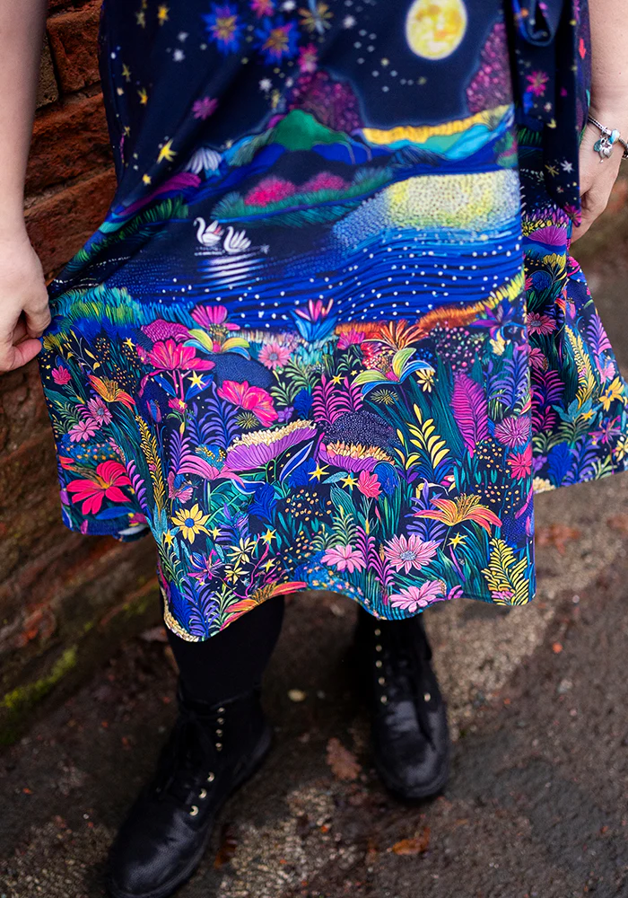 Rhianna Moonlit Lake Border Print Dress - Image 4