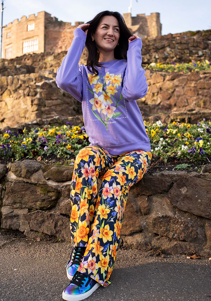 Rina Daffodil Print Full Length Trousers - Image 4
