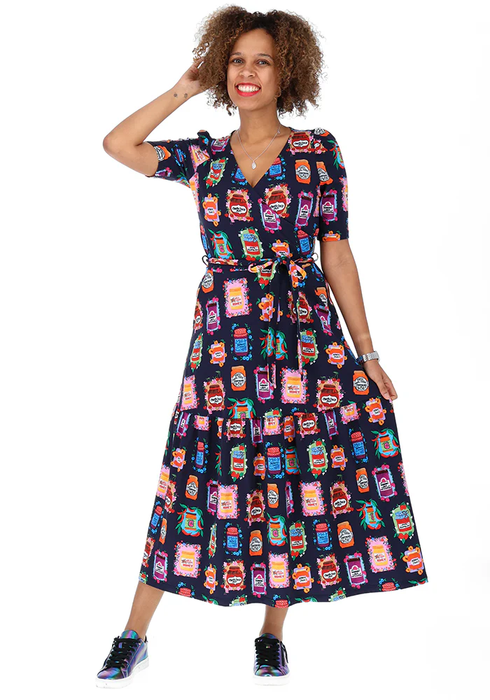 Rosalinda Jams & Preserves Print Cotton Midaxi Dress