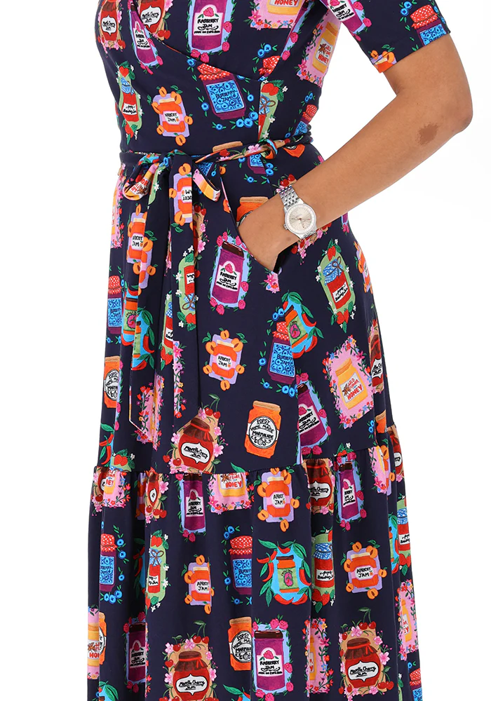 Rosalinda Jams & Preserves Print Cotton Midaxi Dress - Image 4