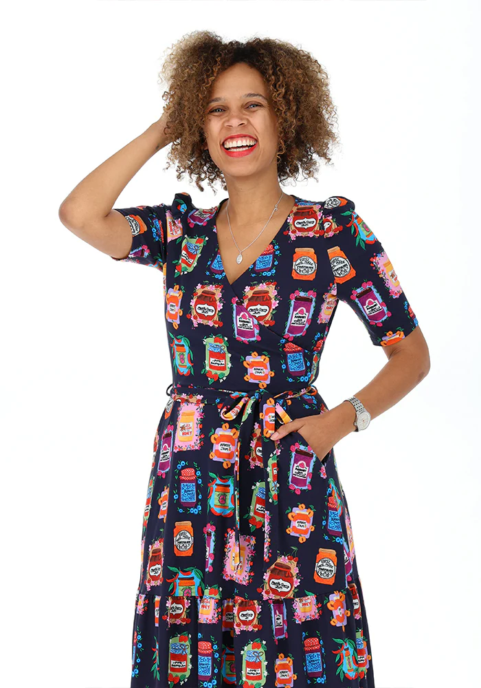 Rosalinda Jams & Preserves Print Cotton Midaxi Dress - Image 5