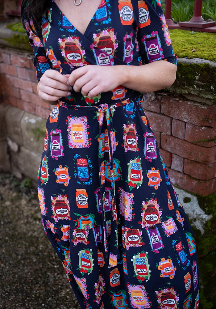 Rosalinda Jams & Preserves Print Cotton Midaxi Dress - Image 6