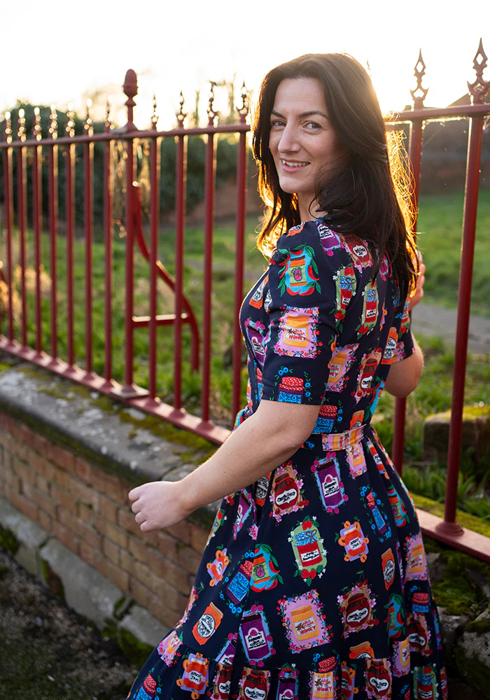 Rosalinda Jams & Preserves Print Cotton Midaxi Dress - Image 8