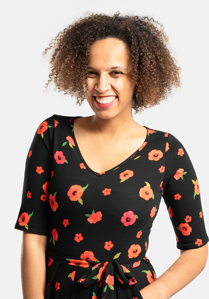 Russo Poppy Border Print Cotton Culotte Leg Jumpsuit - Image 4