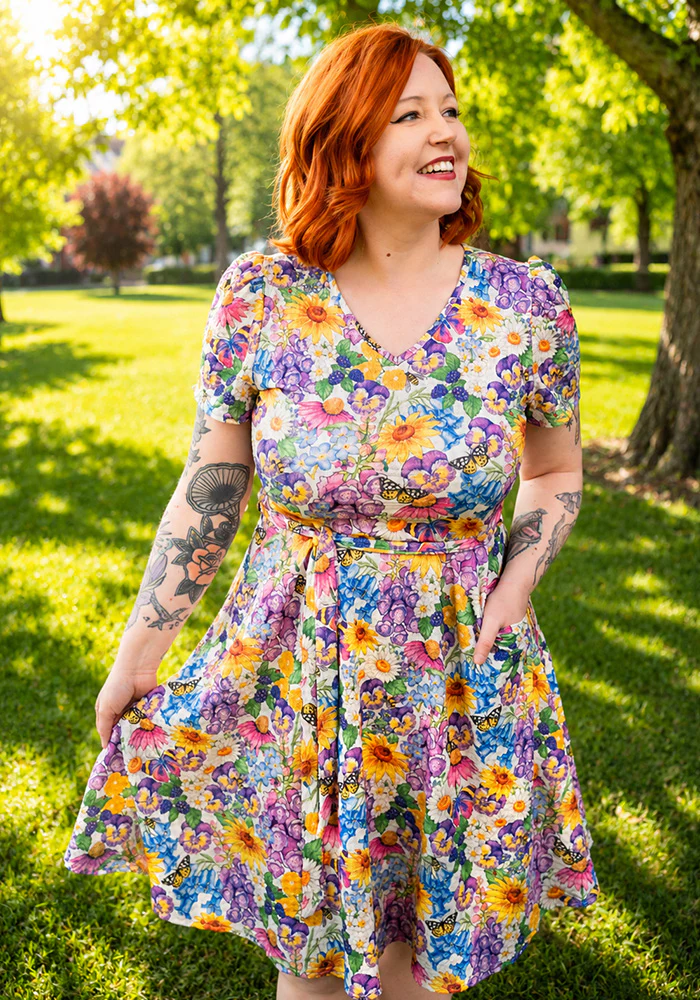 Sadie-Rae Cottage Garden Floral Print Dress - Image 8
