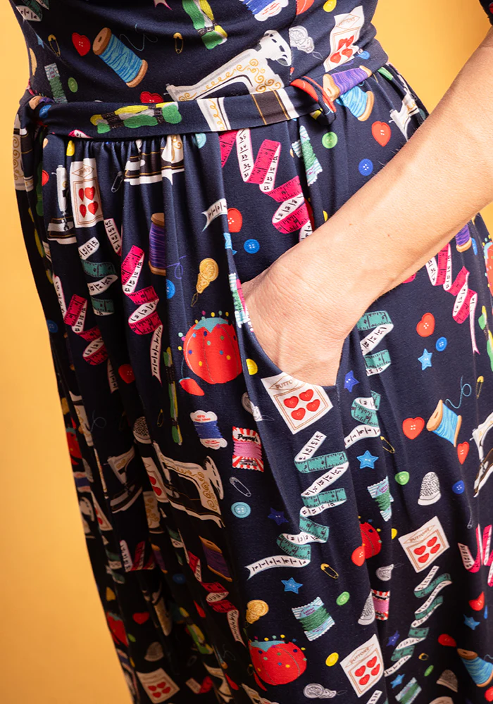 Sadira Sewing Print Midi Dress - Image 4