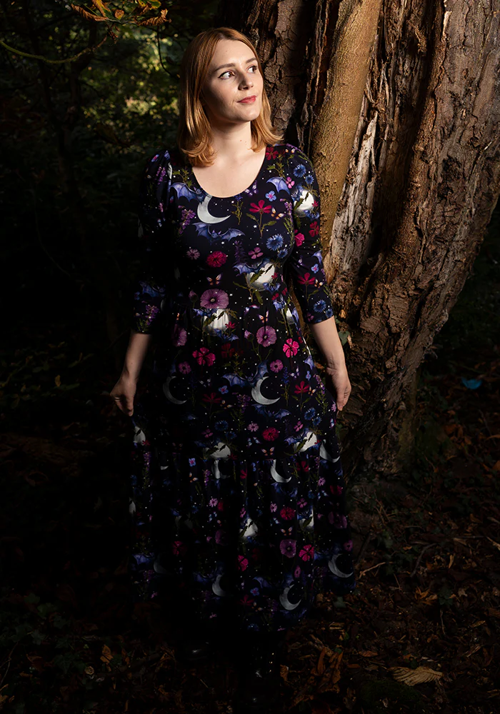 Selvina Bat Floral Print Cotton Midaxi Dress - Image 3