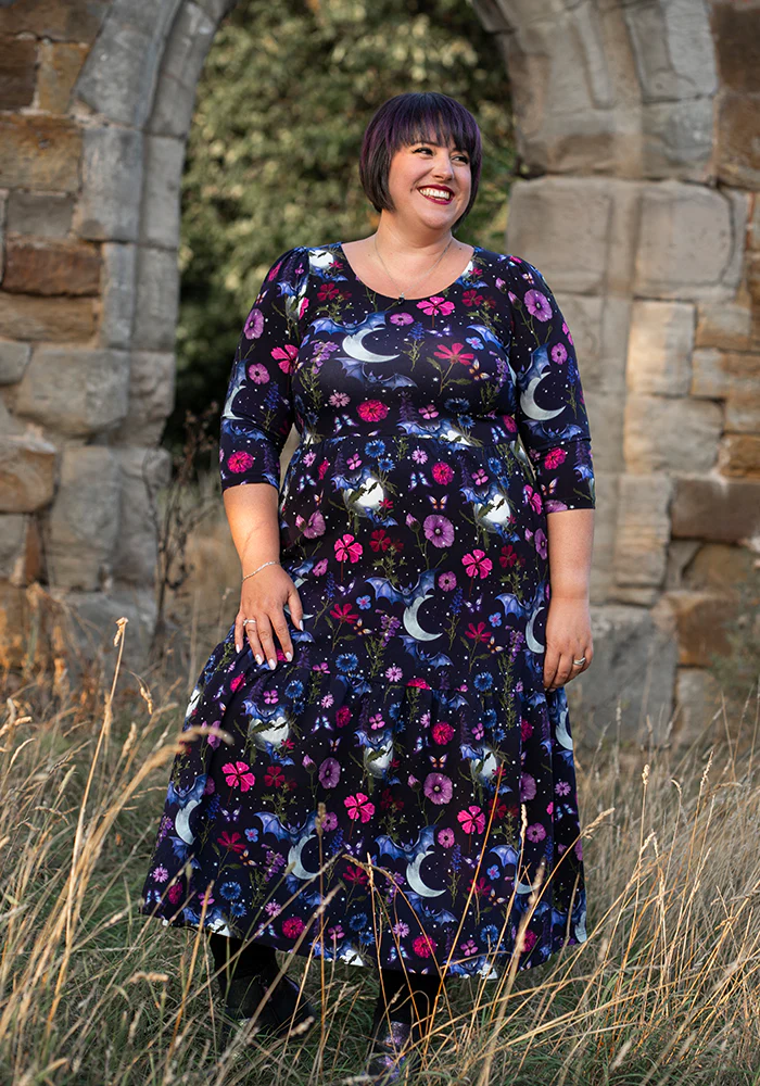 Selvina Bat Floral Print Cotton Midaxi Dress - Image 7
