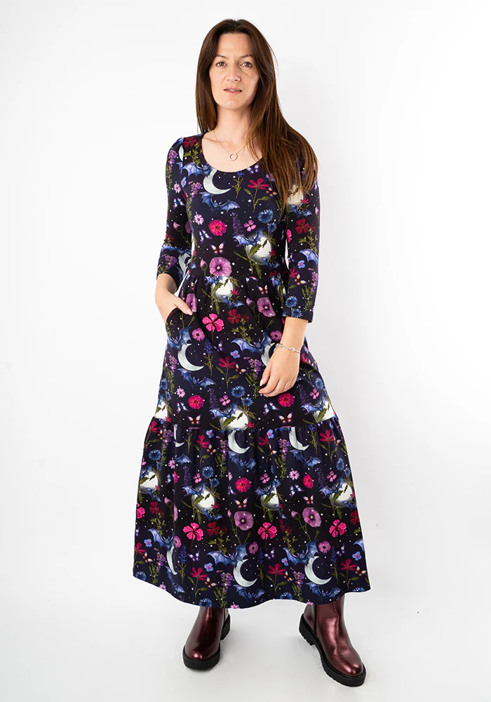 Selvina Bat Floral Print Cotton Midaxi Dress - Image 8