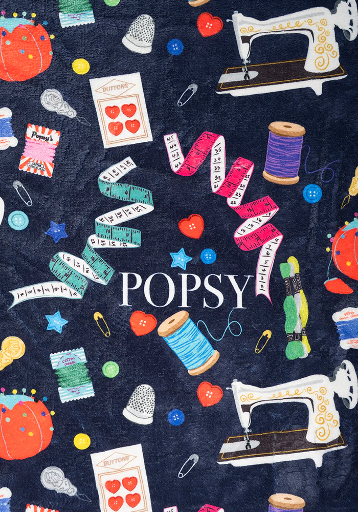 Sewing & Haberdashery Print Pop-under Plush Blanket - Image 2