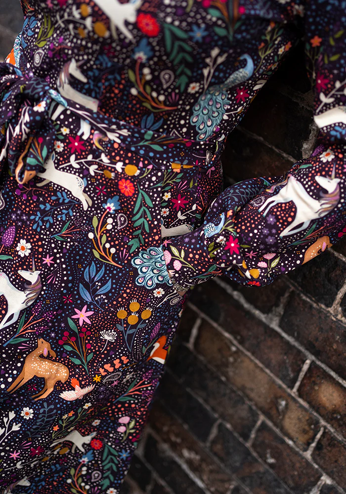 Shawna Magical Woods Berry Print Cotton Dress - Image 10
