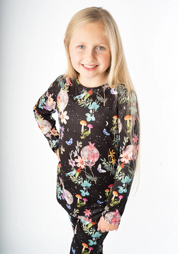 Children's Botanical Moon Print Pyjama Set (Shelbie) - Image 3