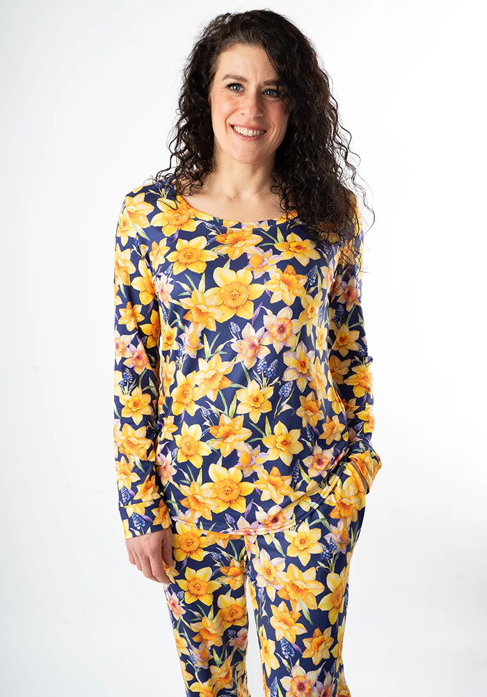 Shelbie Daffodil Print Narrow Leg Pyjama Set - Image 7