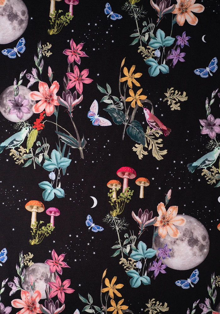 Sibry Midnight Botanical Print Culotte Leg Jumpsuit - Image 2