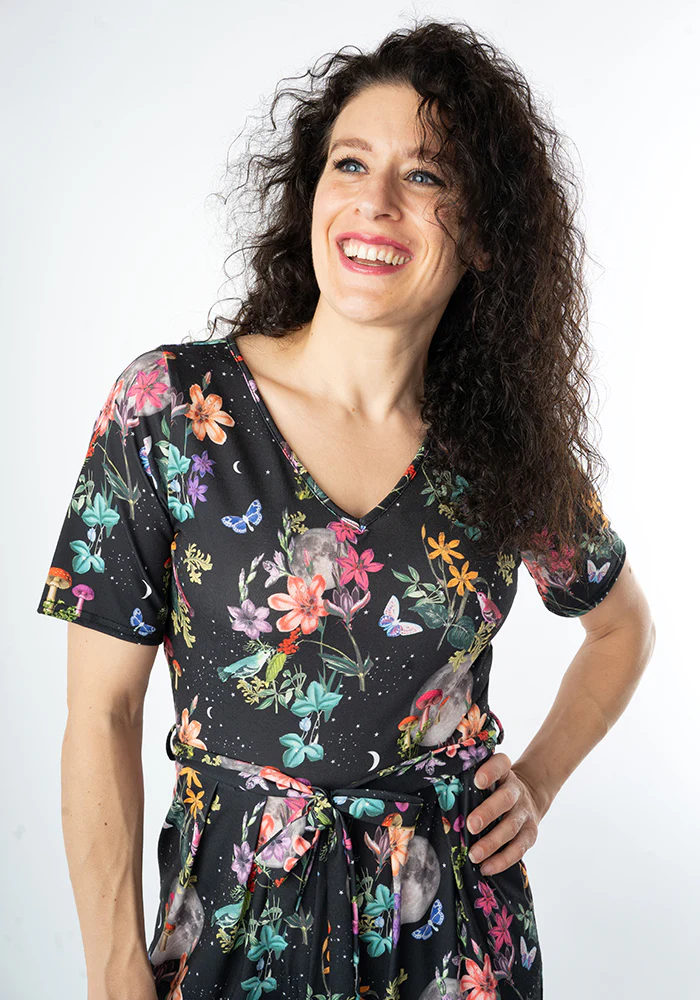 Sibry Midnight Botanical Print Culotte Leg Jumpsuit - Image 6