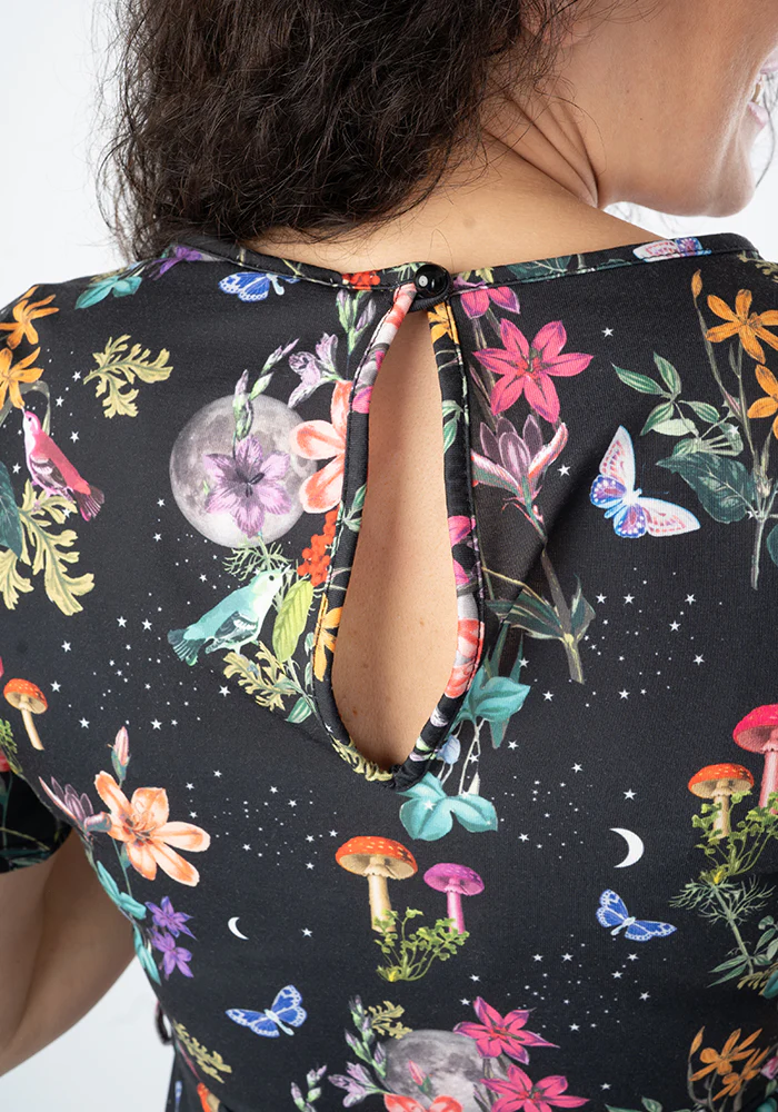 Sibry Midnight Botanical Print Culotte Leg Jumpsuit - Image 8