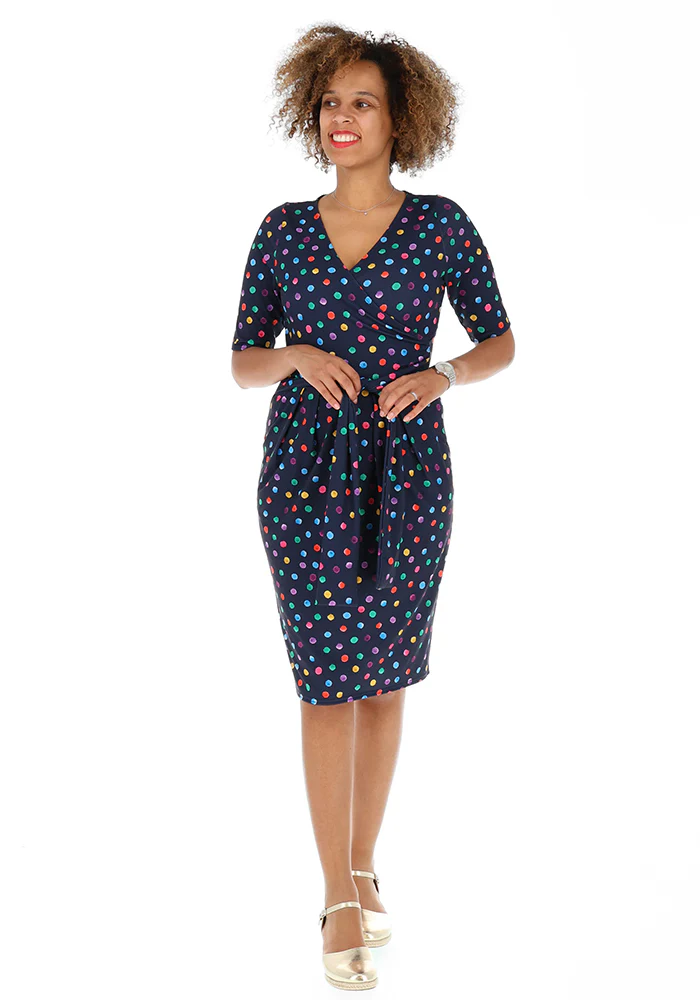 Sima Multicoloured Spot Print Jersey Dress - Image 3