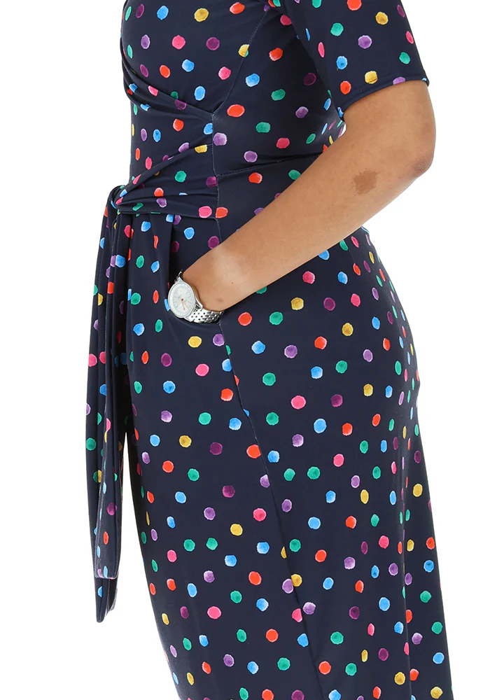 Sima Multicoloured Spot Print Jersey Dress - Image 4