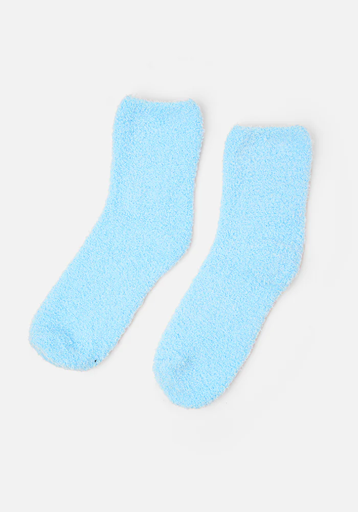 Sky Blue Fluffy Socks - Image 3