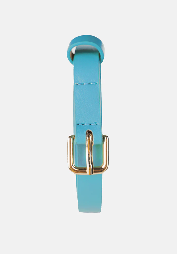 Sky Blue Statement PU Belt