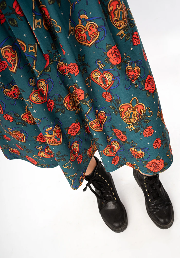 Sophiette Lock and Key Tattoo Print Dress - Image 6