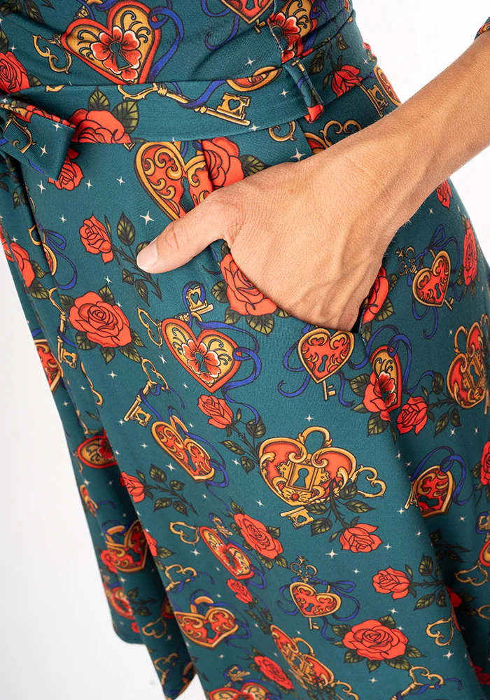 Sophiette Lock and Key Tattoo Print Dress - Image 8